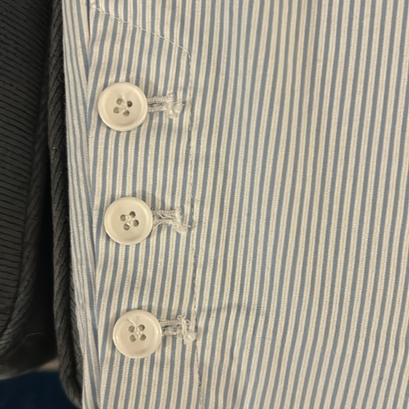 Talbots Pefect Crop- size 14, seersucker (light blue & white vertical stripes - Picture 3 of 6